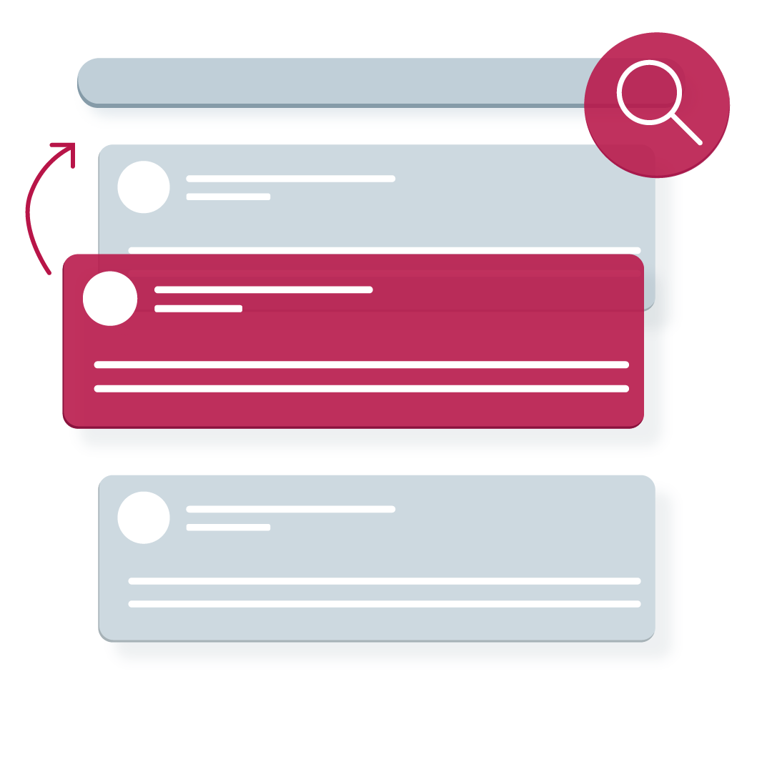 Eine Illustration, wie Ihr Unternehmen bei der Google Suche weiter nach oben rückt